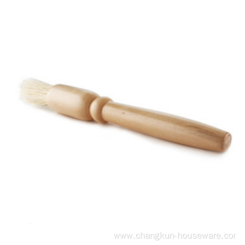 Barista coffee machine cleaning brush with wood handle